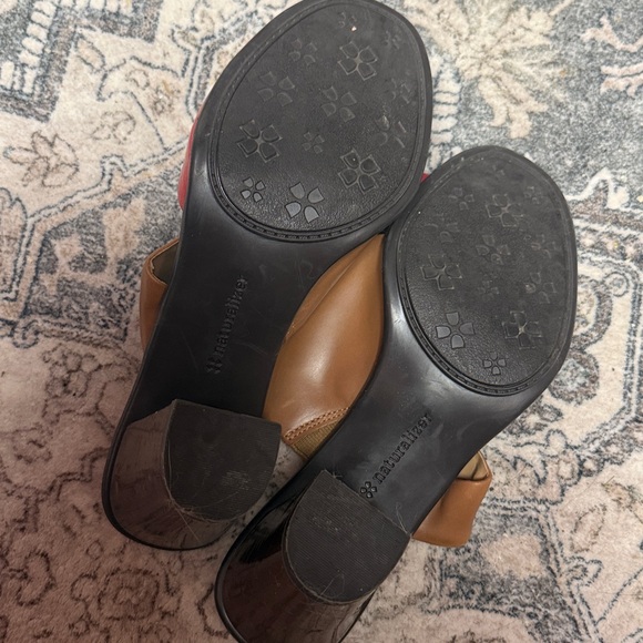Naturalizer Red and Brown Heeled Sandals - Picture 5 of 7